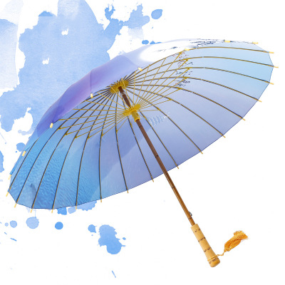 麻豆视频免费在线礼品伞 24骨超大防风实木雨伞长柄伞 西湖美景图古风定制logo